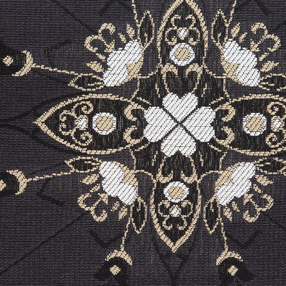 西陣刺繍袋帯（横段華紋/汕頭）：紫