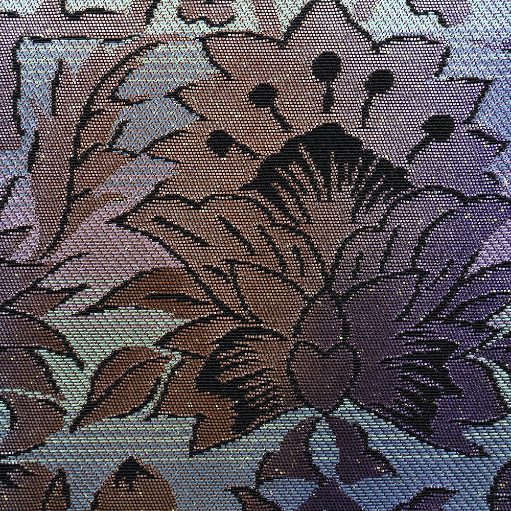 西陣引箔袋帯（段ぼかし/更紗）：紫【となみ織物】