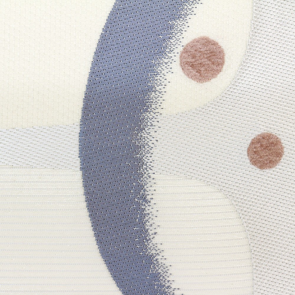 西陣袋帯（幾何文）：白【有栖川織物】