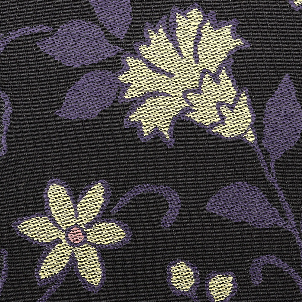 西陣御召地九寸名古屋帯(花唐草間道)