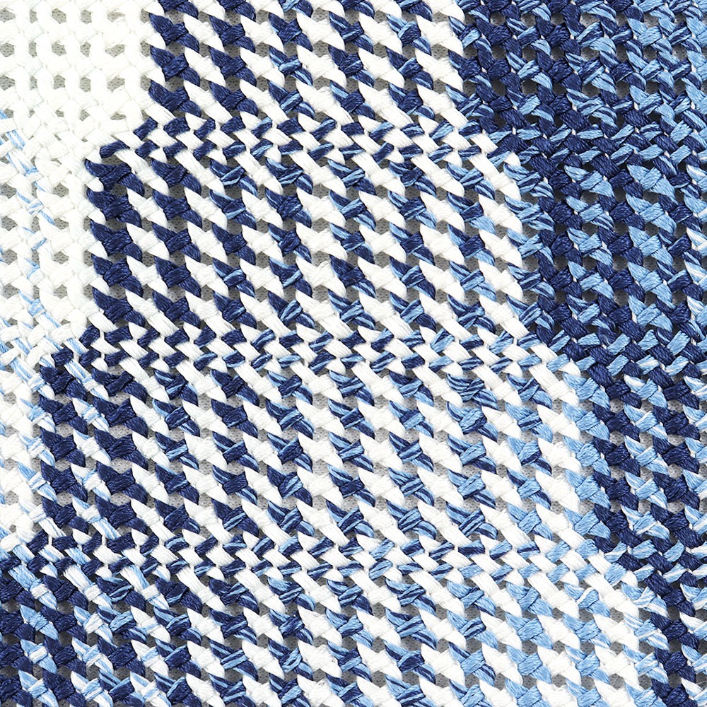 三軸組紐夏八寸名古屋帯（斜格子）『藍組帯』