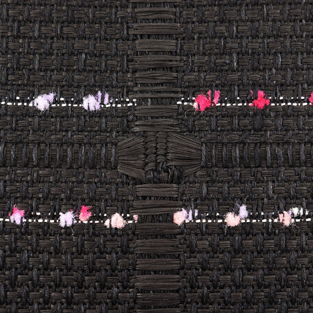 米沢八寸名古屋帯：黒×ピンク『星華』【近賢織物】