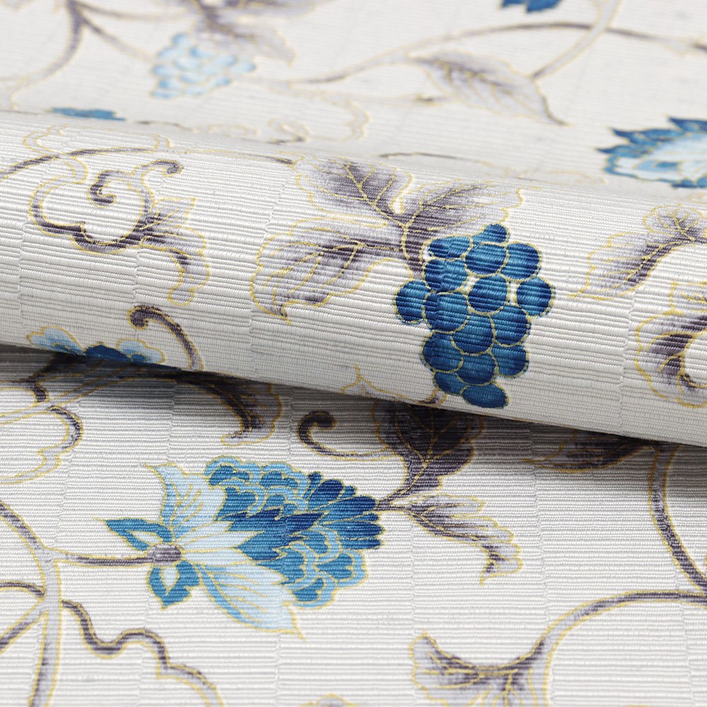 牛首八寸名古屋帯(葡萄更紗)【白山工房×岡重】