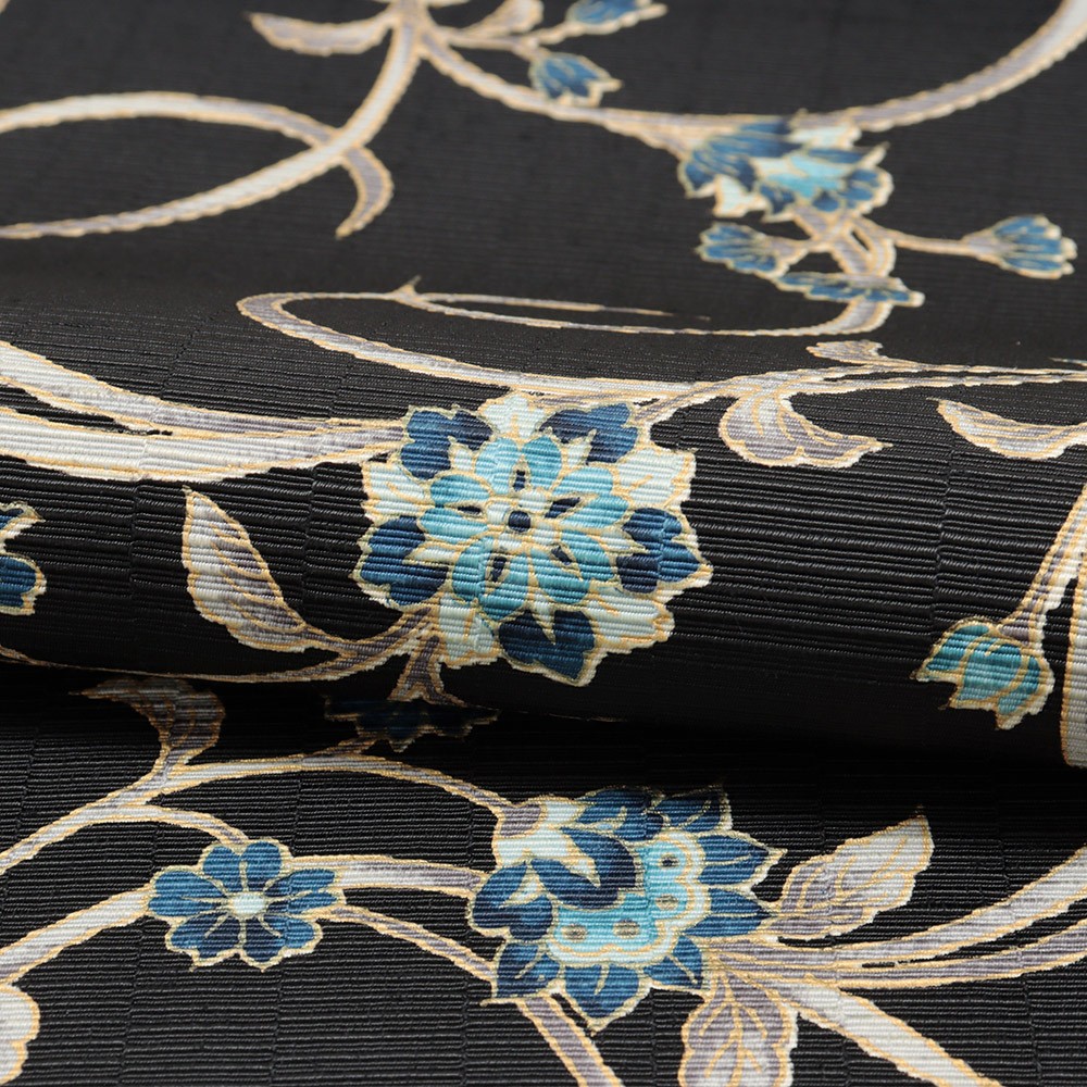 牛首八寸名古屋帯(花唐草)【白山工房×岡重】