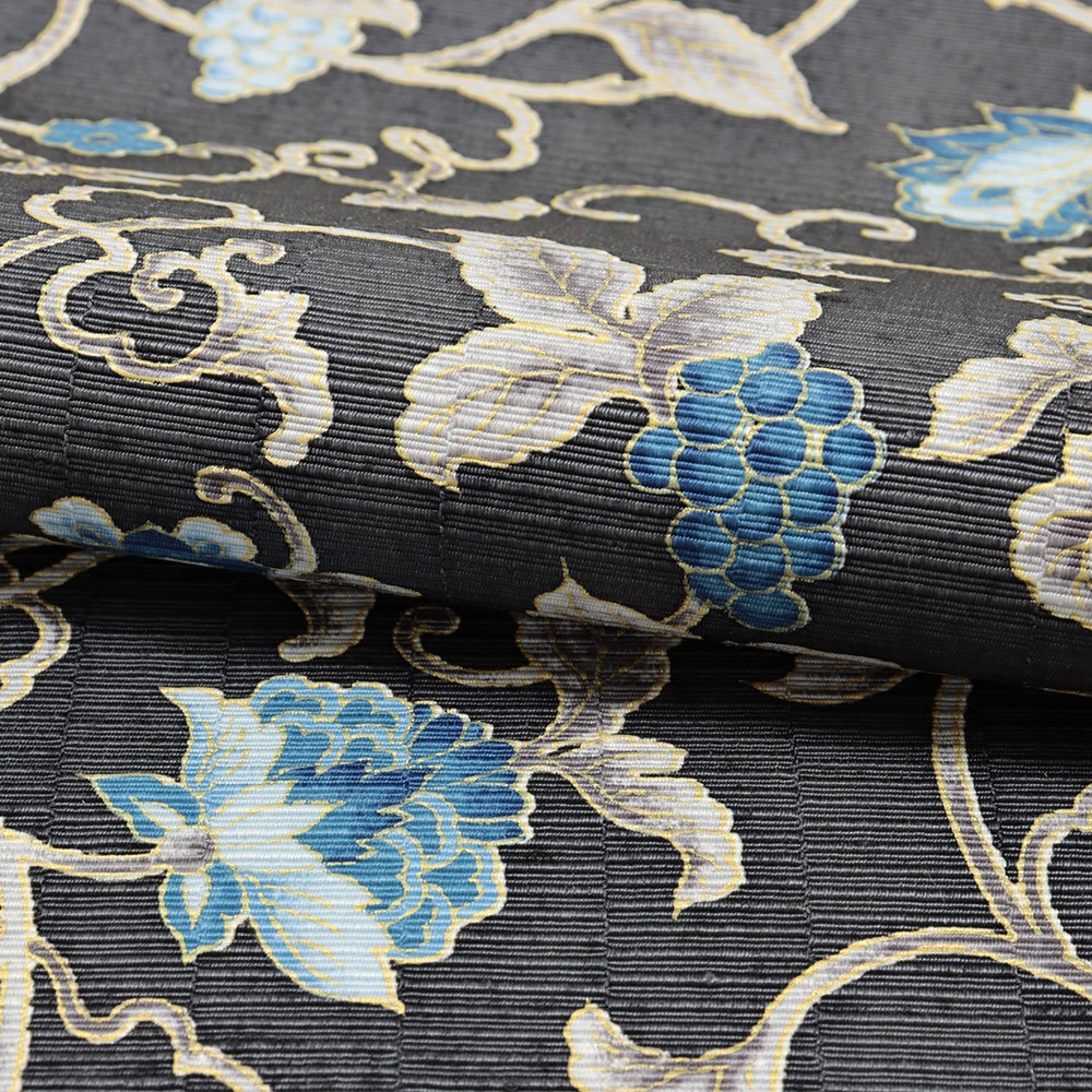 牛首八寸名古屋帯(葡萄更紗)【白山工房×岡重】