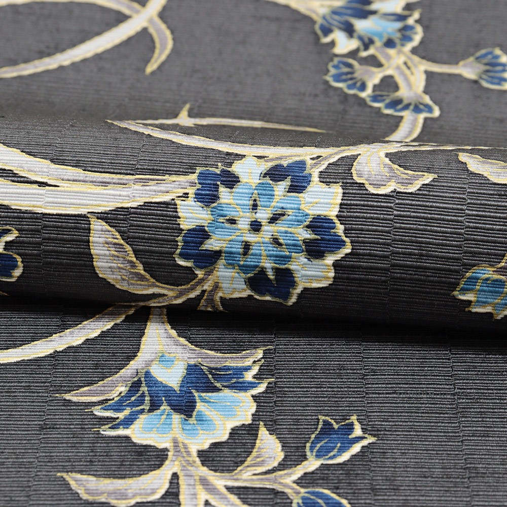 牛首八寸名古屋帯(花唐草)【白山工房×岡重】