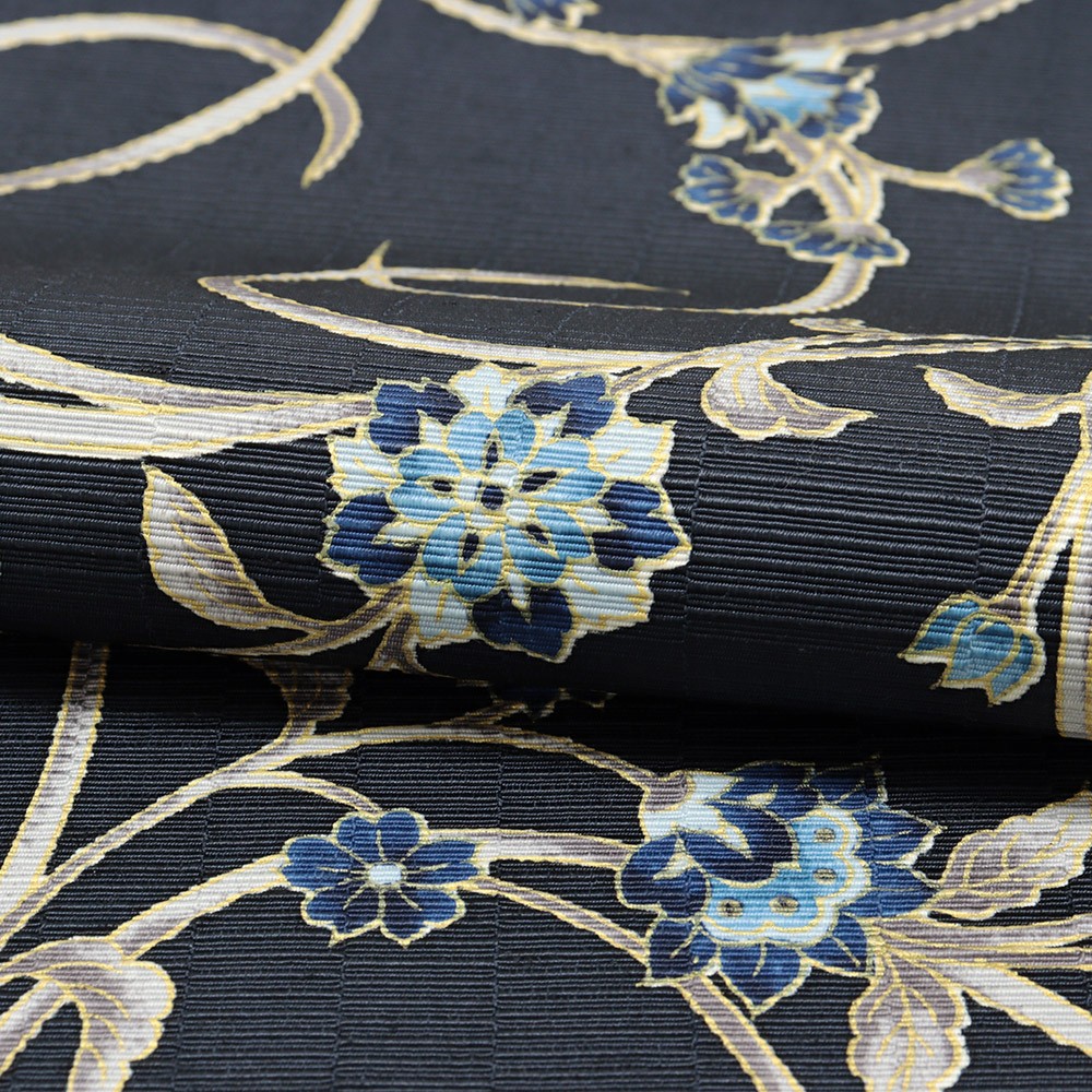 牛首八寸名古屋帯(花唐草)【白山工房×岡重】