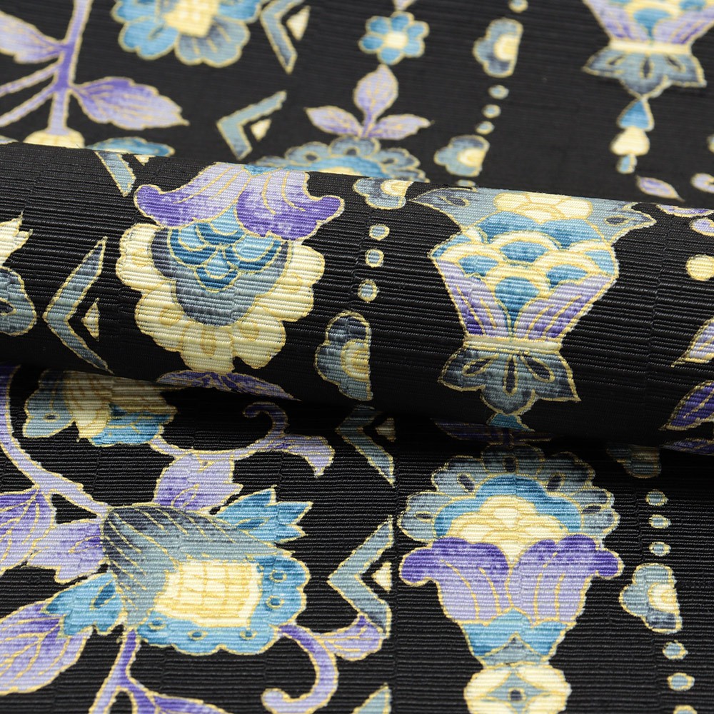 牛首八寸名古屋帯(更紗間道)【白山工房×岡重】