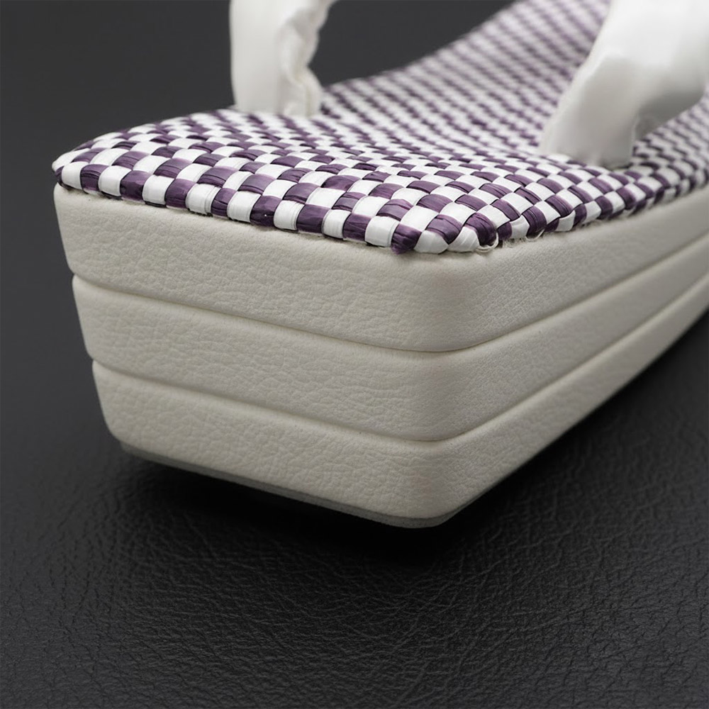 スクエア型草履【白梅】