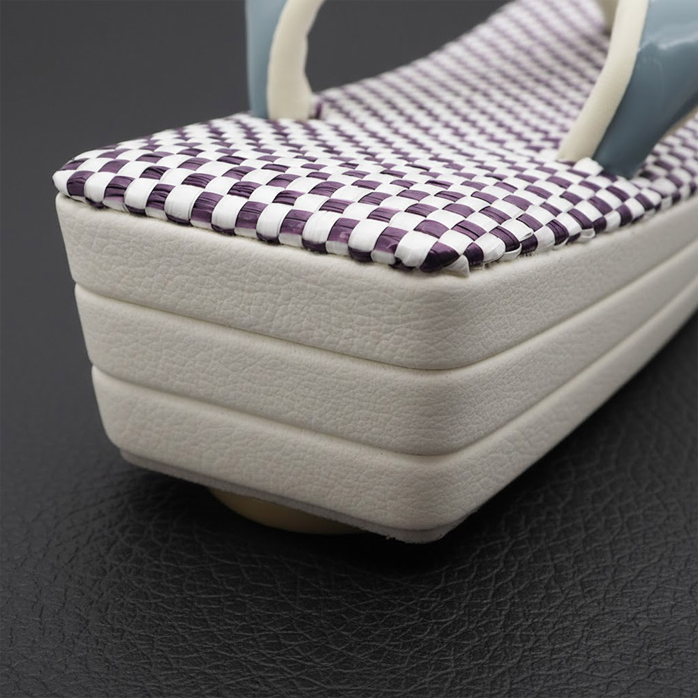 スクエア型草履【白梅】