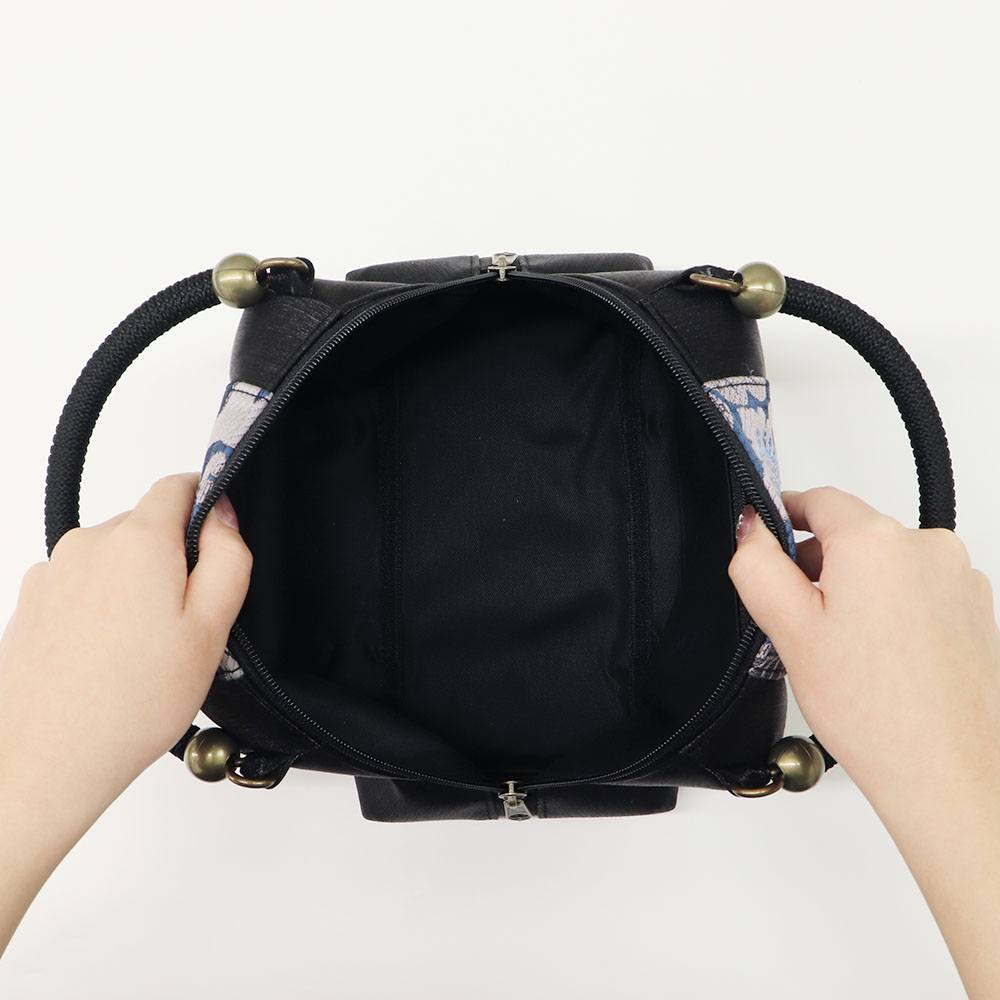 丸型ボストンバッグ(博多/唐花)『彩小径』