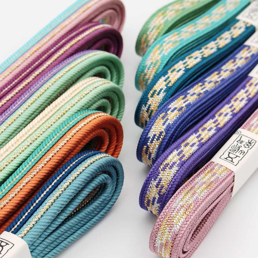 変わり高麗組み帯締(金銀入り山路)『江戸組紐』【五嶋紐】