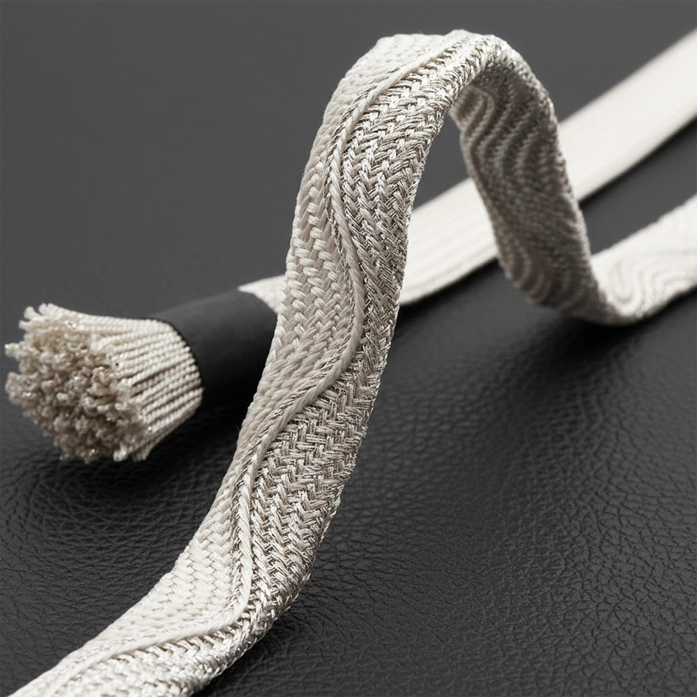 変わり貝の口組み撚り房帯締(よろけ)【京くみひも丸山】