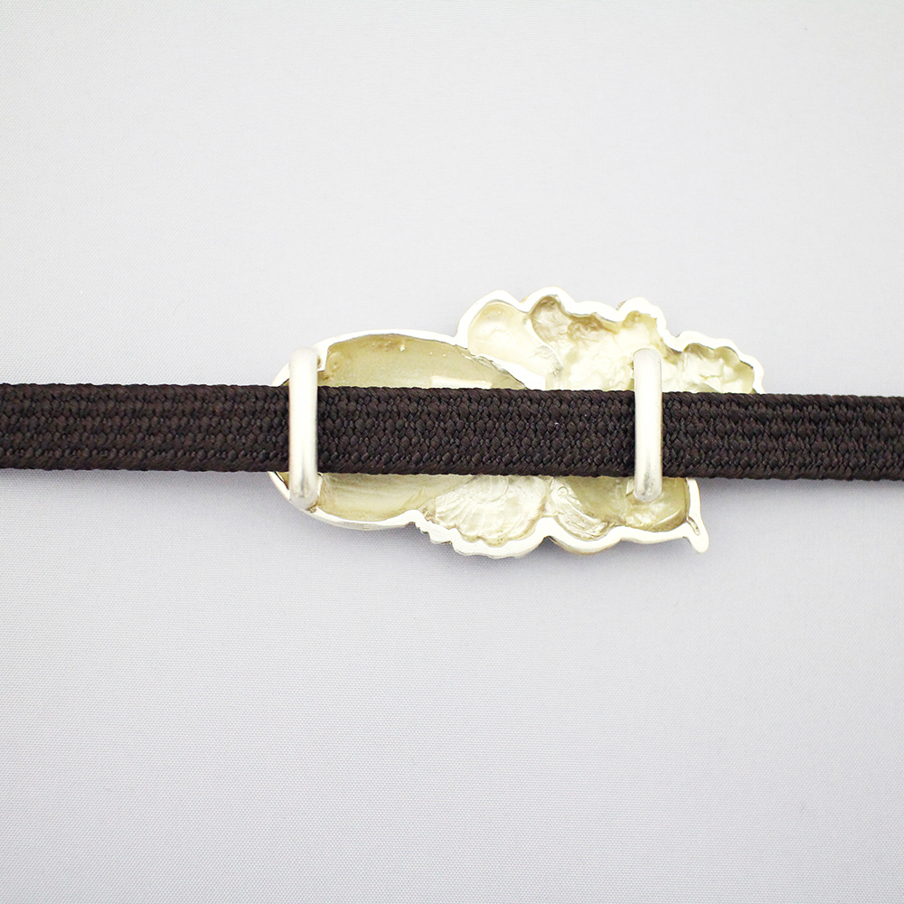 銀製帯留(ひょうたんに花)【大原商店】