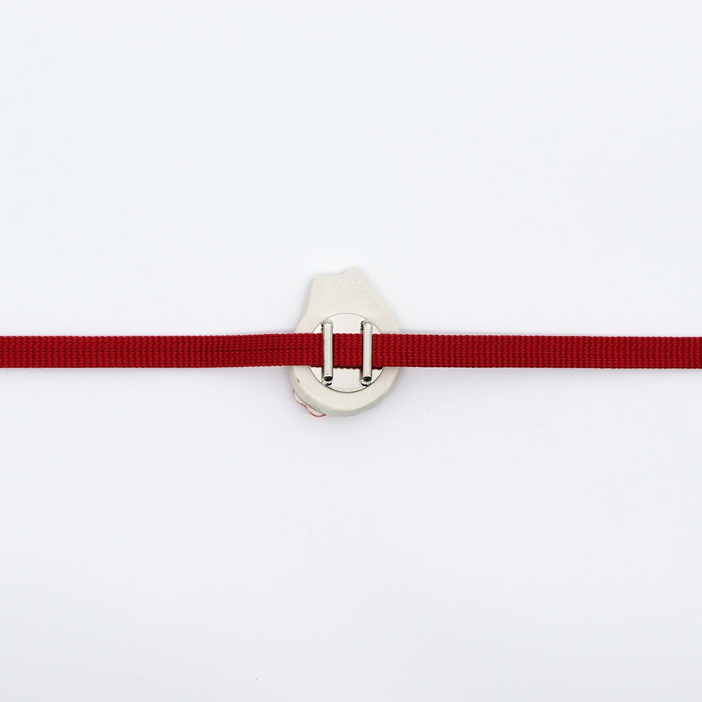 清水焼帯留(茶午/赤梅)【馬籠静】