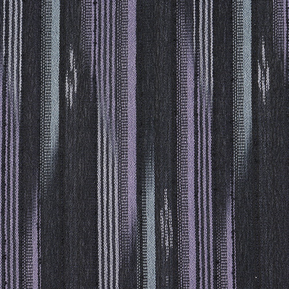 十日町明石ちぢみ（縞絣）：黒×紫『明石上布』【吉澤与市】
