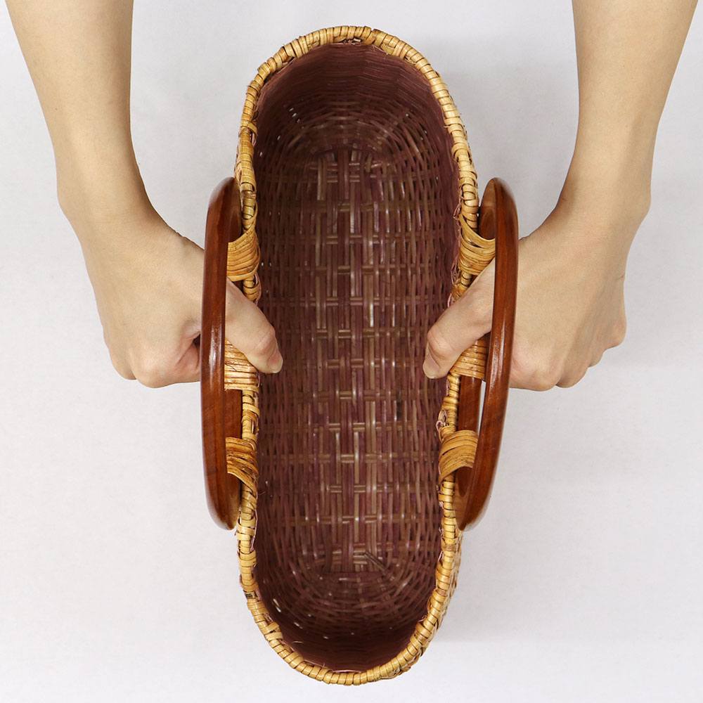 巾着付きラタンバッグ