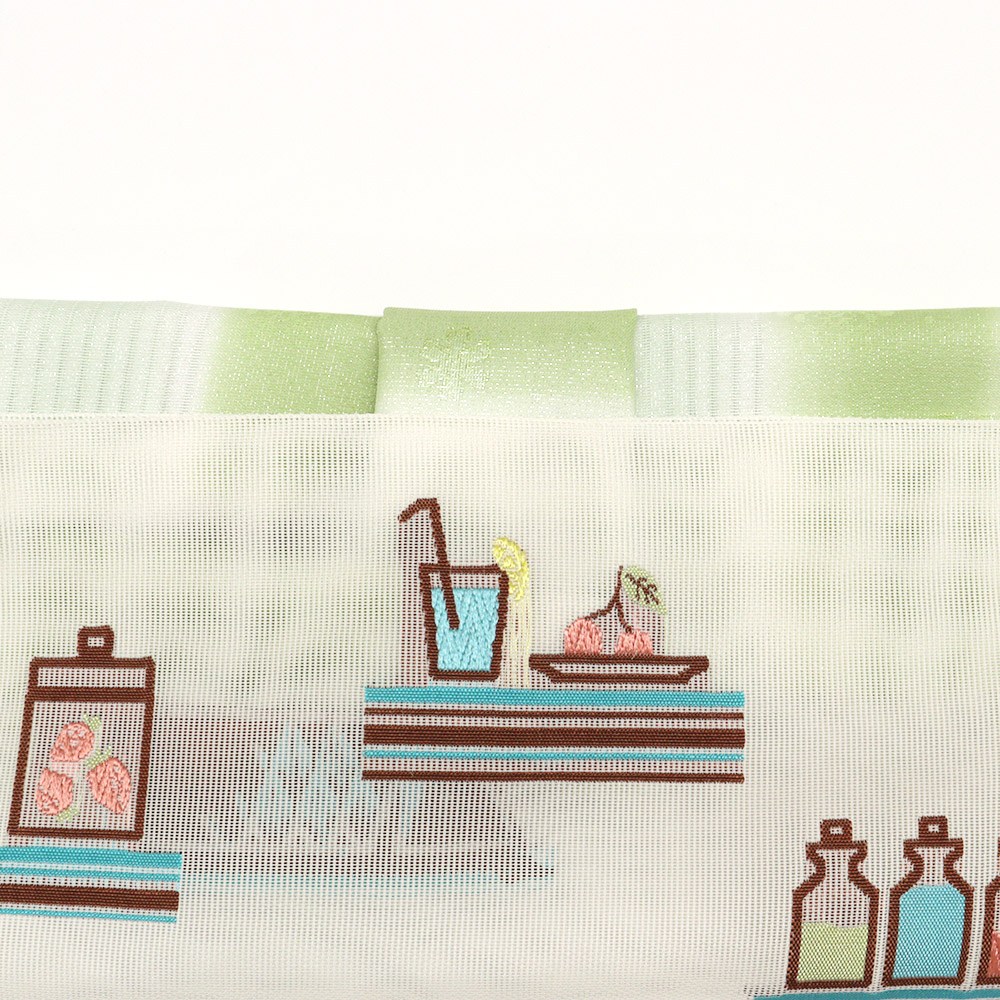 銀通し絽帯揚(雪結晶/段ぼかし)