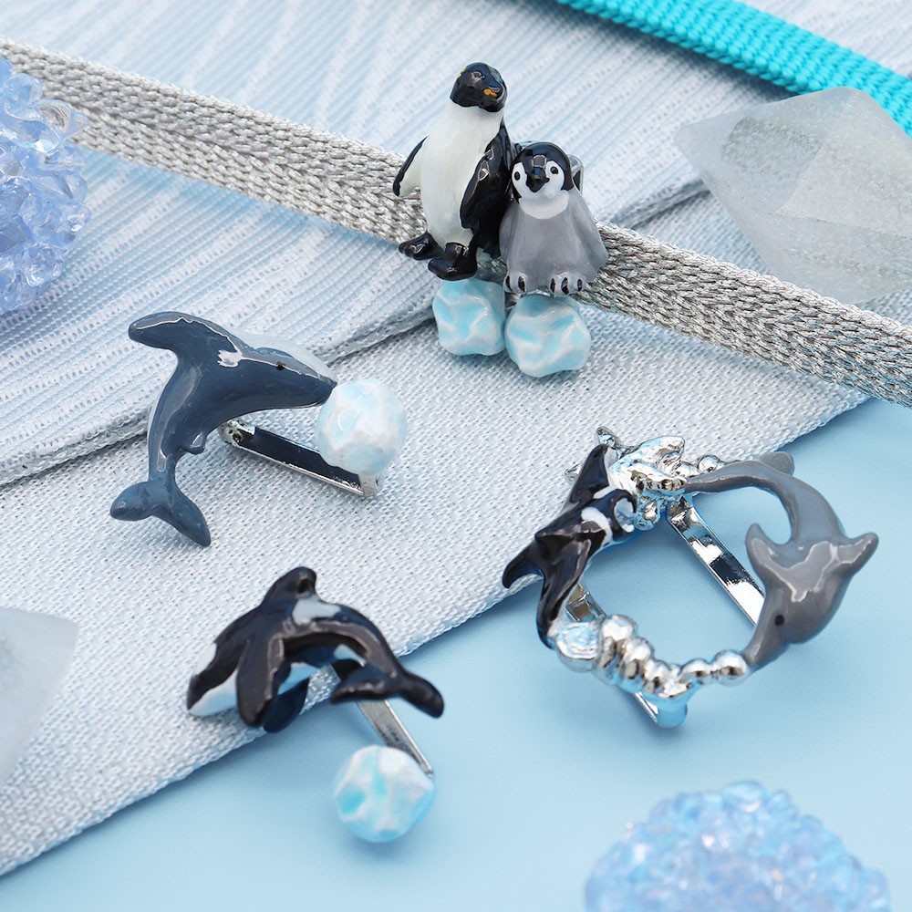 真鍮帯留(海のいきもの)