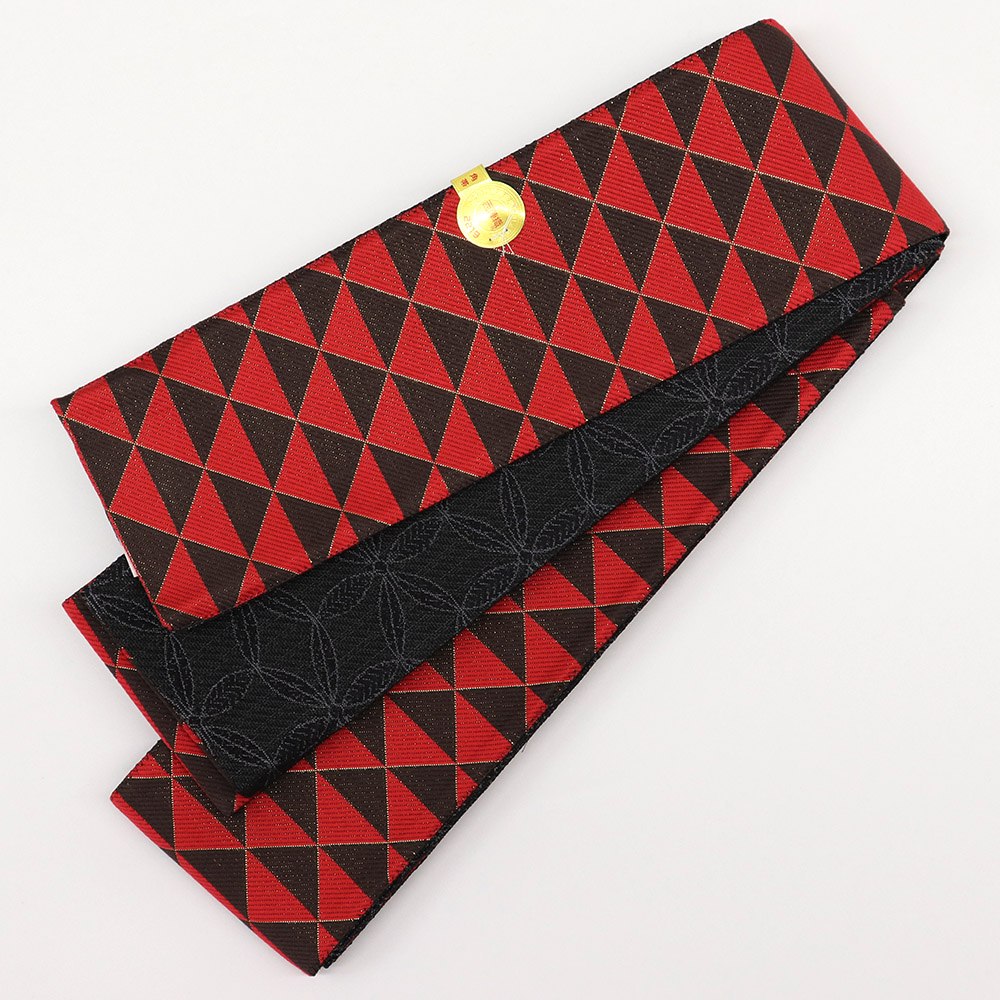 仕立て上がり西陣角帯(鱗/割付文様)【佐々木染織】