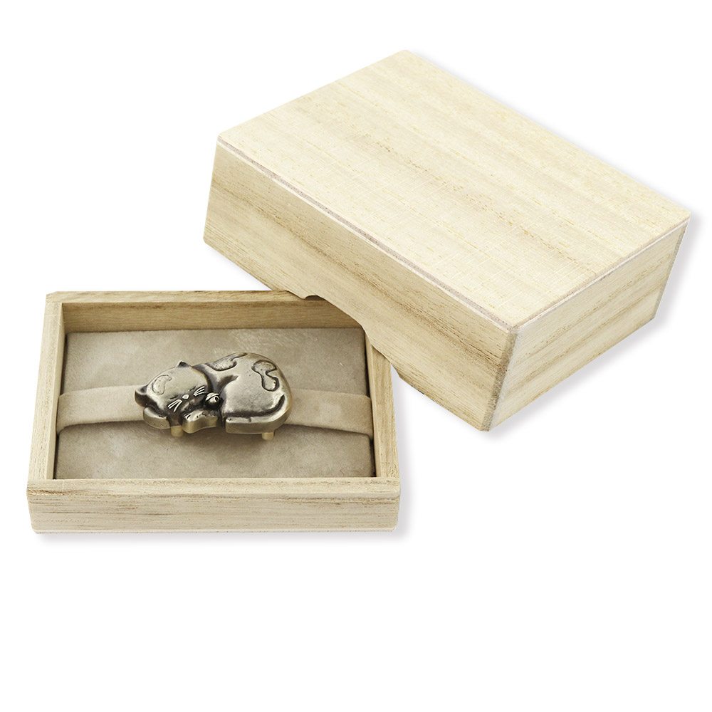 真鍮製帯留(眠り猫)【大原商店】