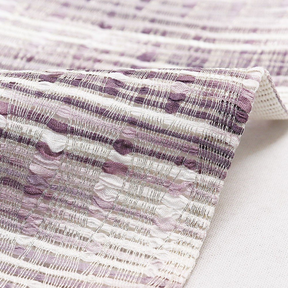 西陣手織り夏袋帯（よろけ）：赤紫『夏上代』【泰生織物】