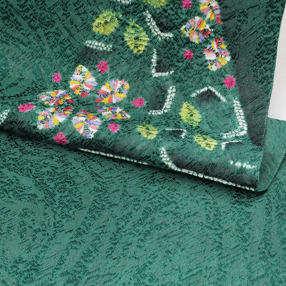 縫い締め九寸名古屋帯（クリスマスツリー）：緑【藤娘きぬたや】