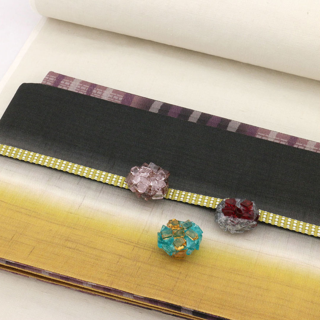 ガラス帯留『秋の彩』【kao×いち利モール】