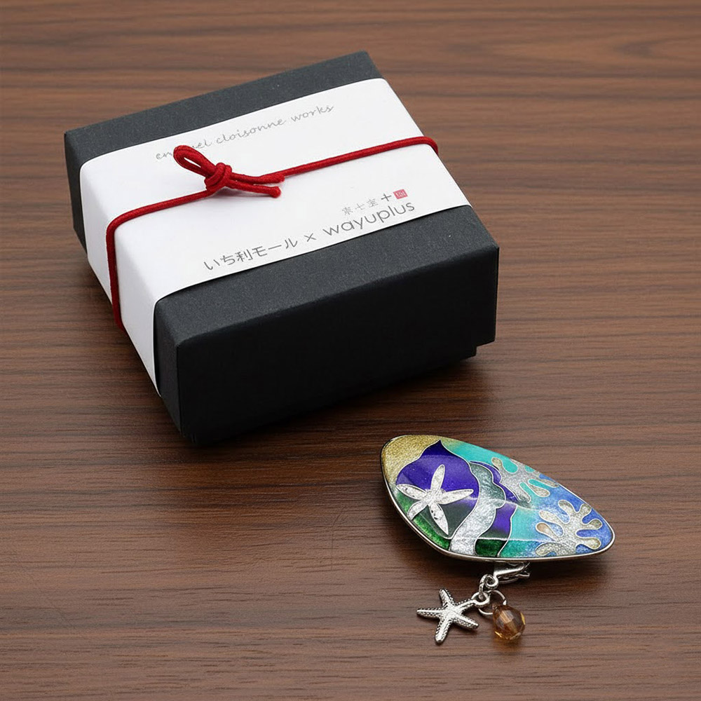 京七宝焼帯留『SHELL』【wayuplus×いち利モール】