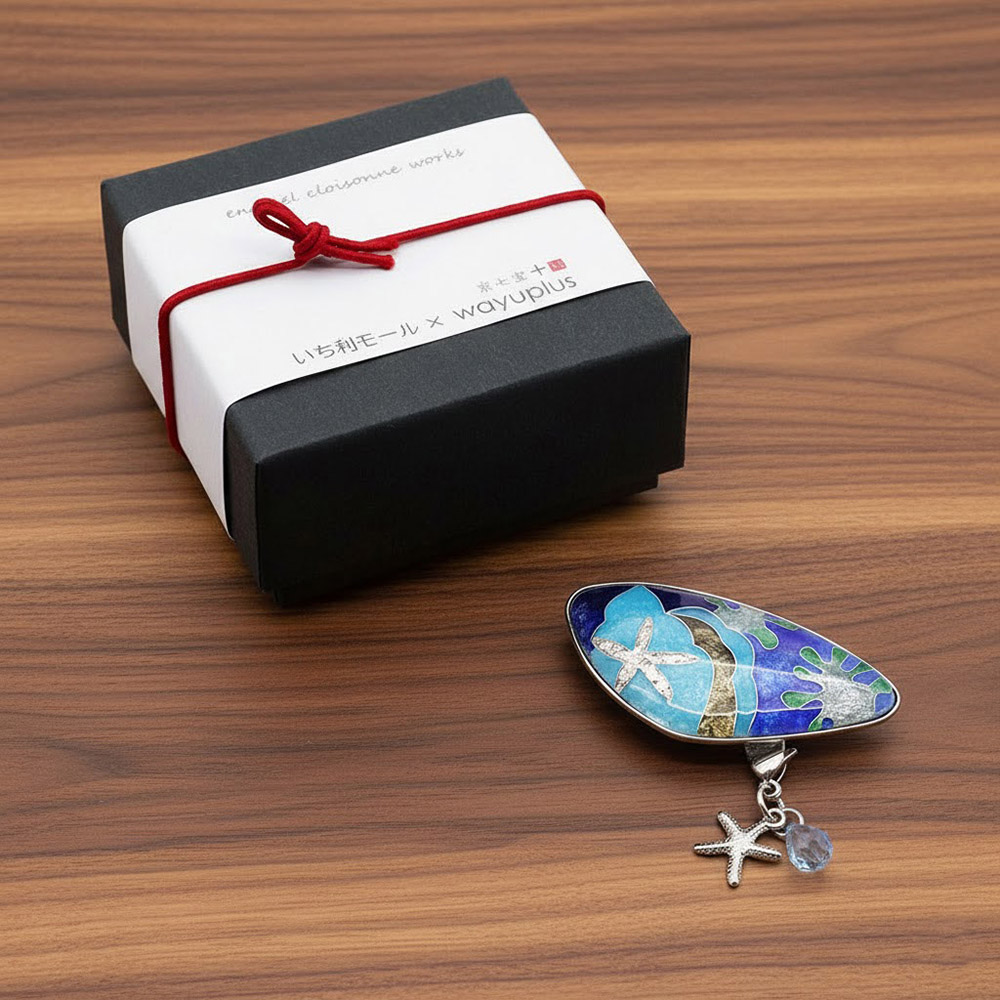 京七宝焼帯留『SHELL』【wayuplus×いち利モール】