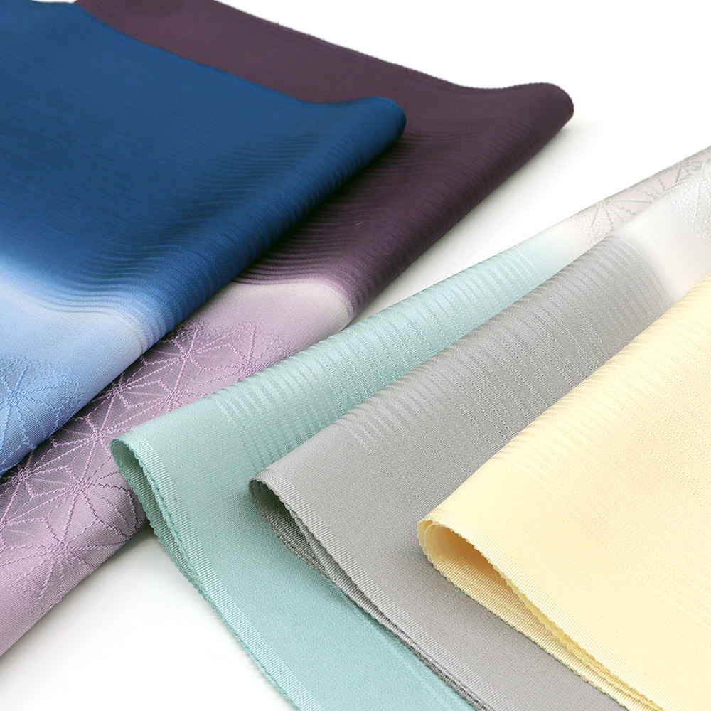 縦ぼかし帯揚 (麻の葉/縞地紋)