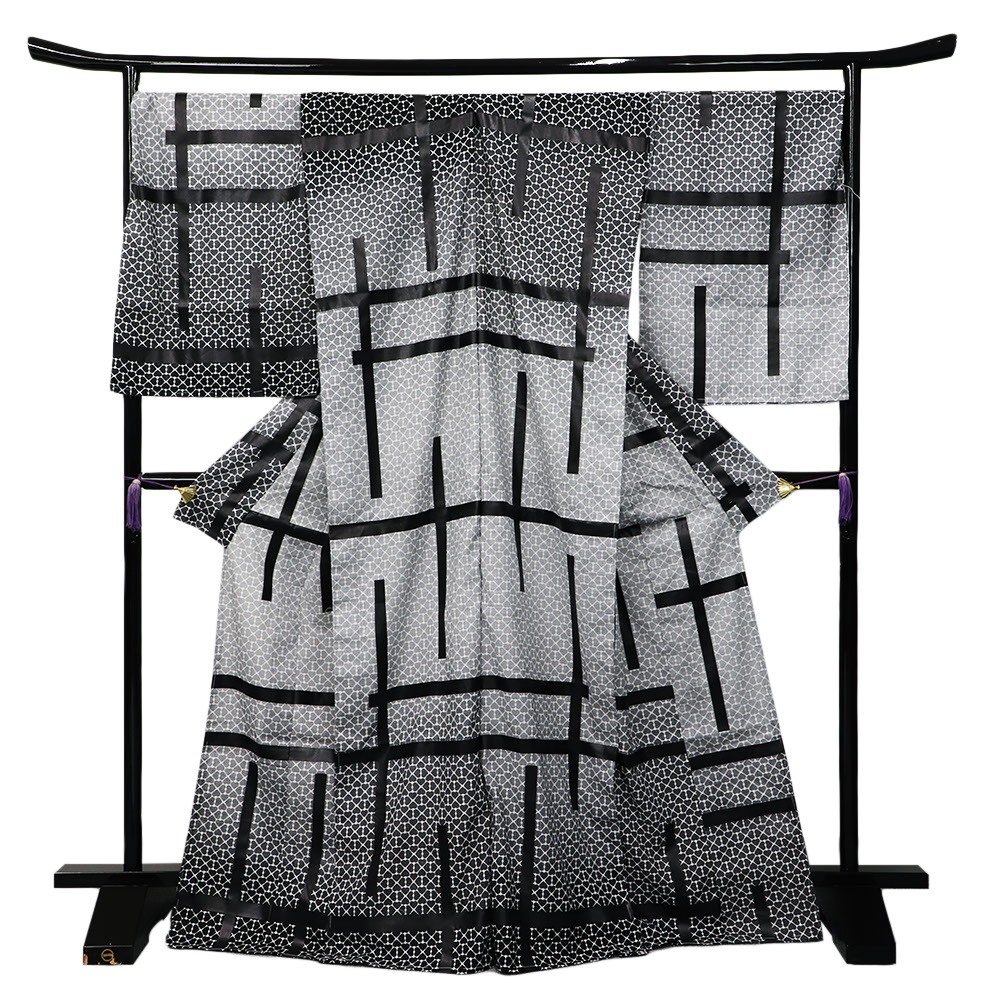 【仕立て代金込み】絵羽浴衣(幸運/破れ格子)【誉田屋源兵衛】