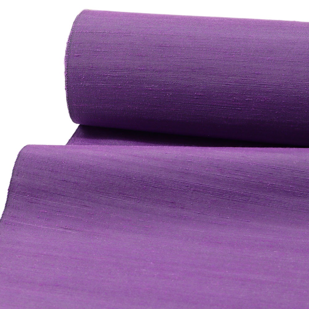 長井紬（手引真綿/無地）『紅景色』【渡源織物】