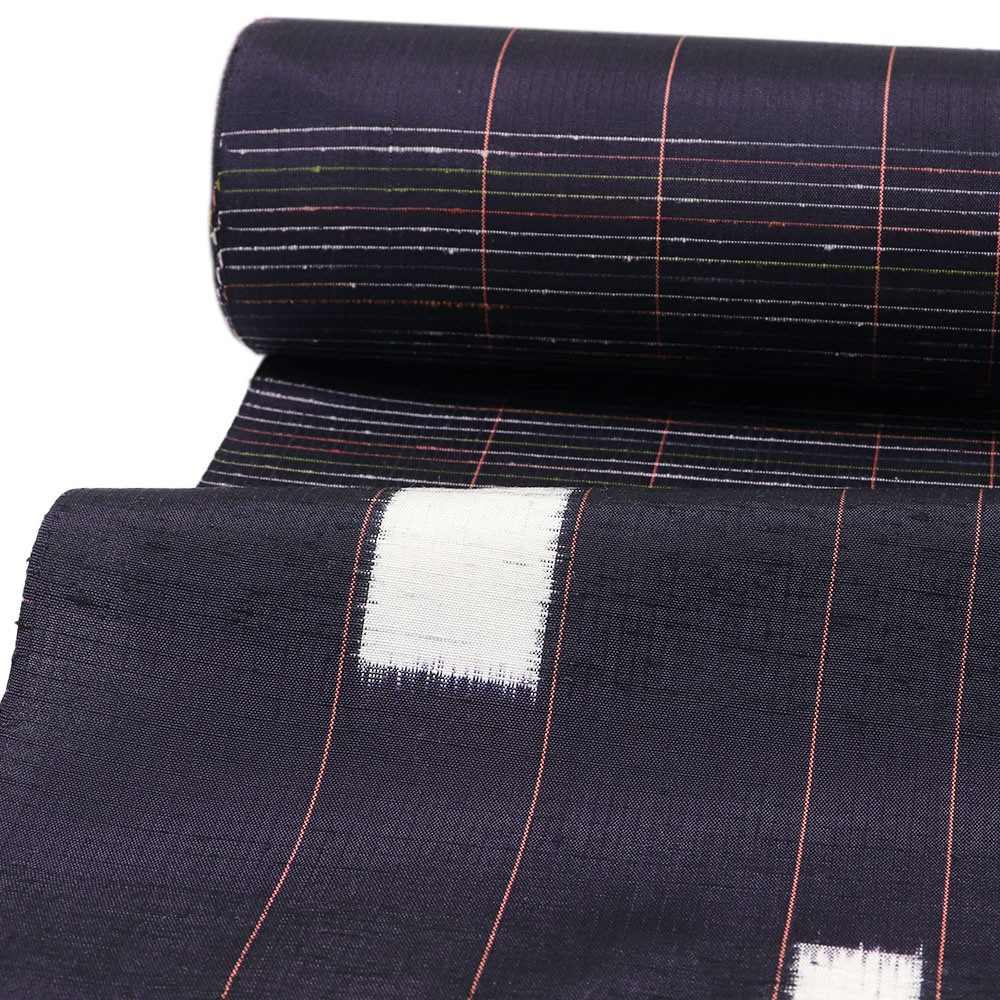 置賜紬（紫根染絣）『まひろ』【渡源織物】