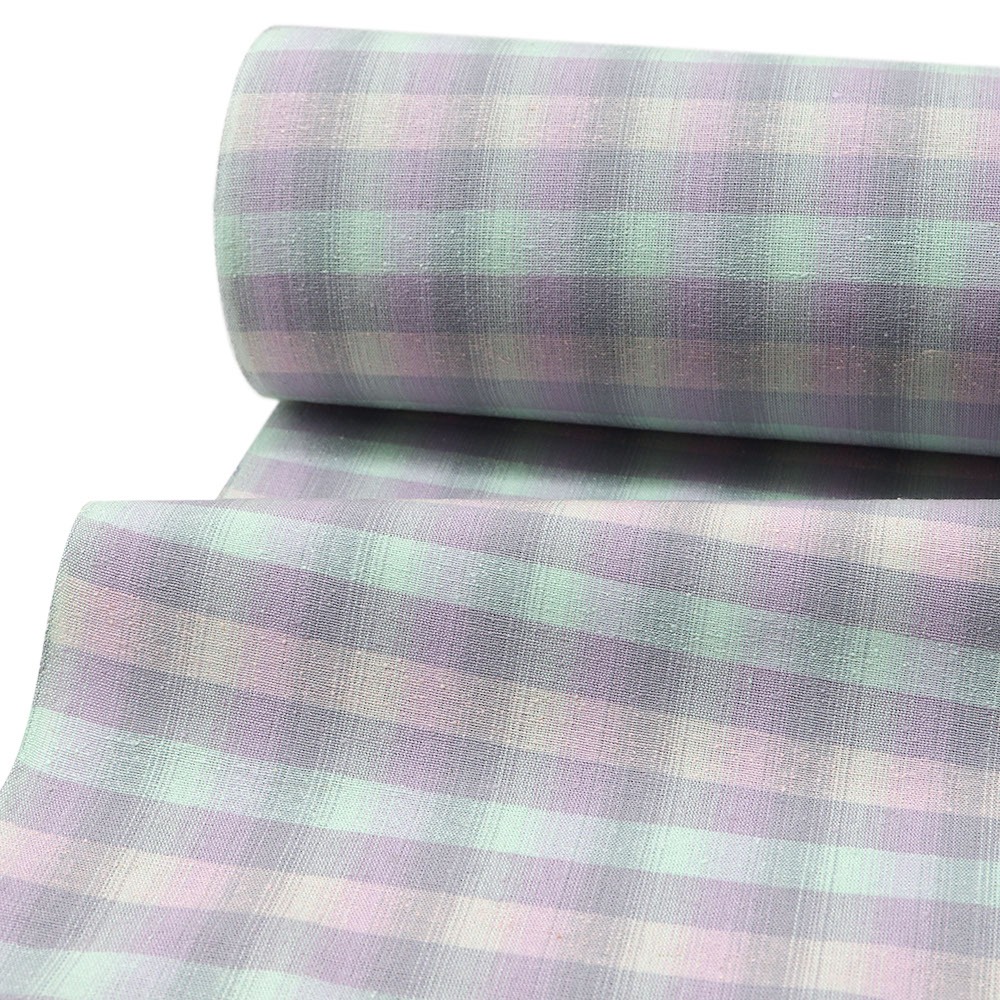 米沢紬（格子）『のぞみ』【花咲季工房】