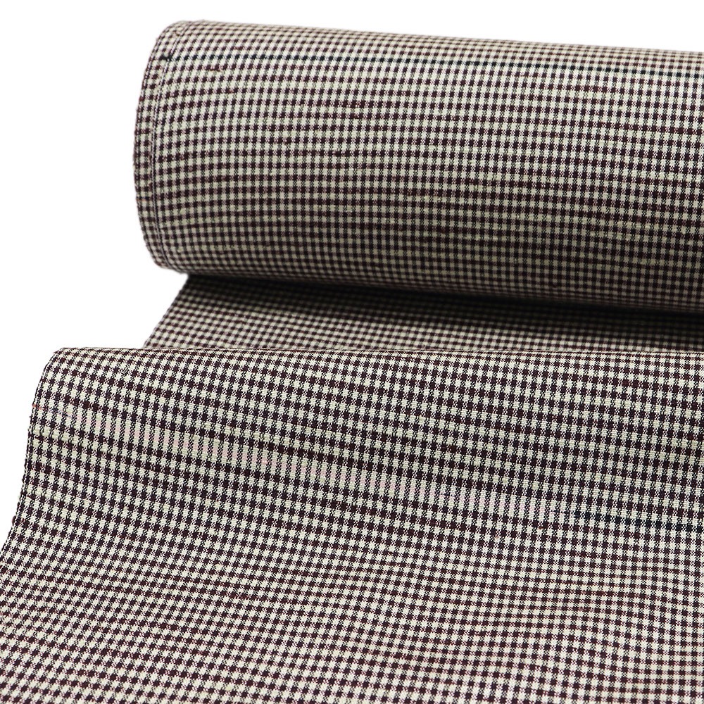 置賜紬（縞格子）『田園』【渡源織物】