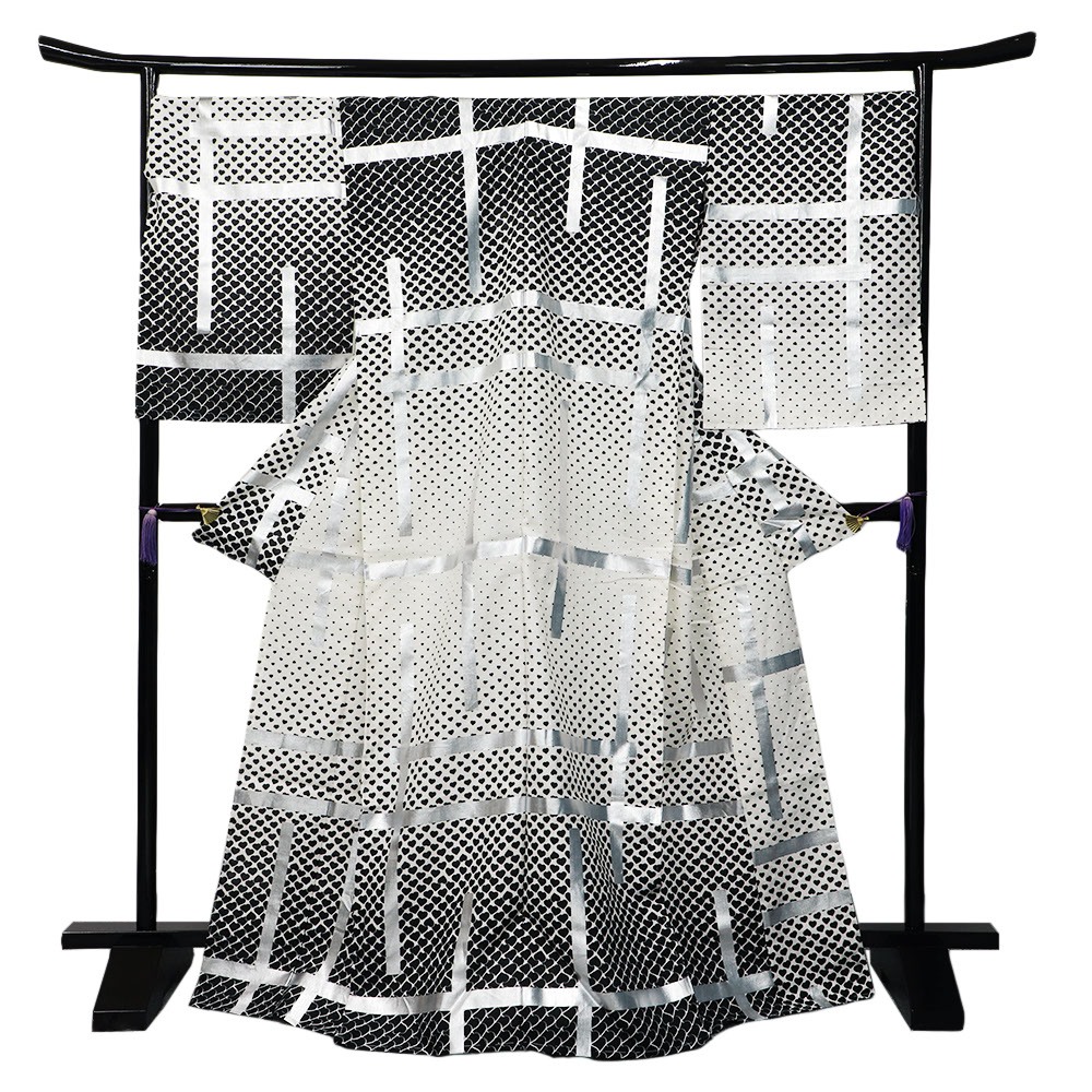 【仕立て代金込み】絵羽浴衣(幸運/破れ格子)【誉田屋源兵衛】