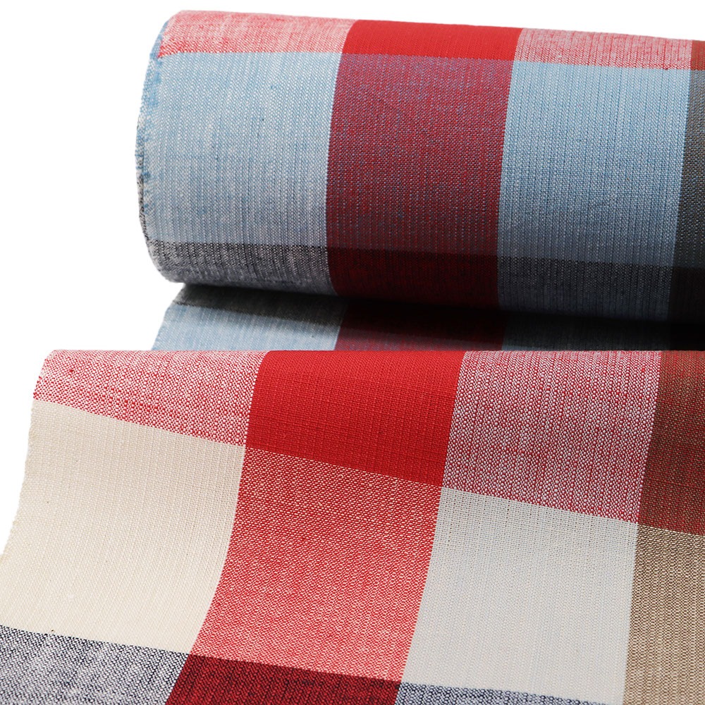 片貝木綿（格子）【紺仁】