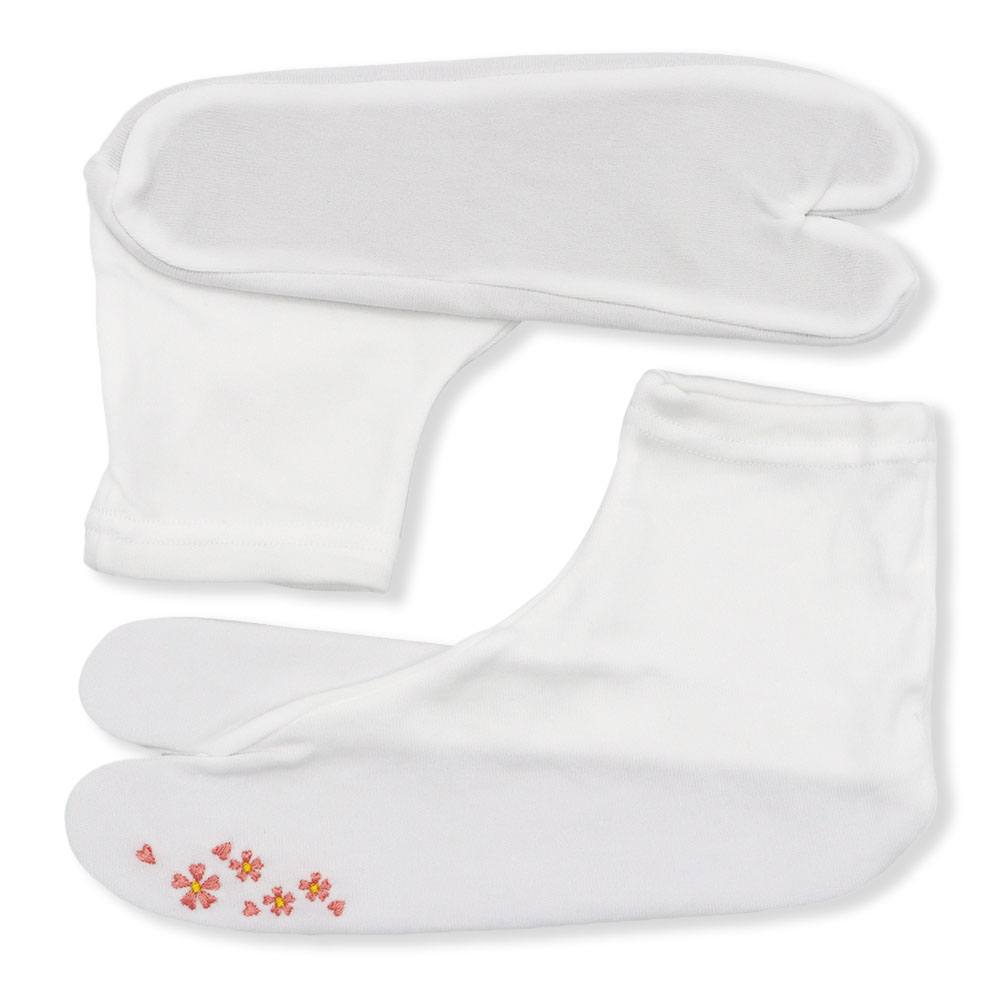 刺繍ストレッチ足袋（桜）『たび姫』