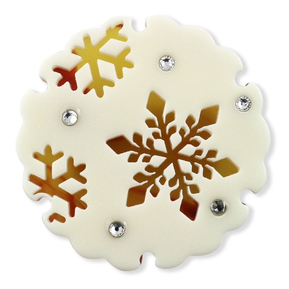 帯留（雪輪に雪結晶）【大原商店】