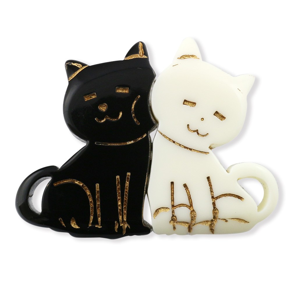 帯留（夫婦猫）『花しおり』【大原商店】