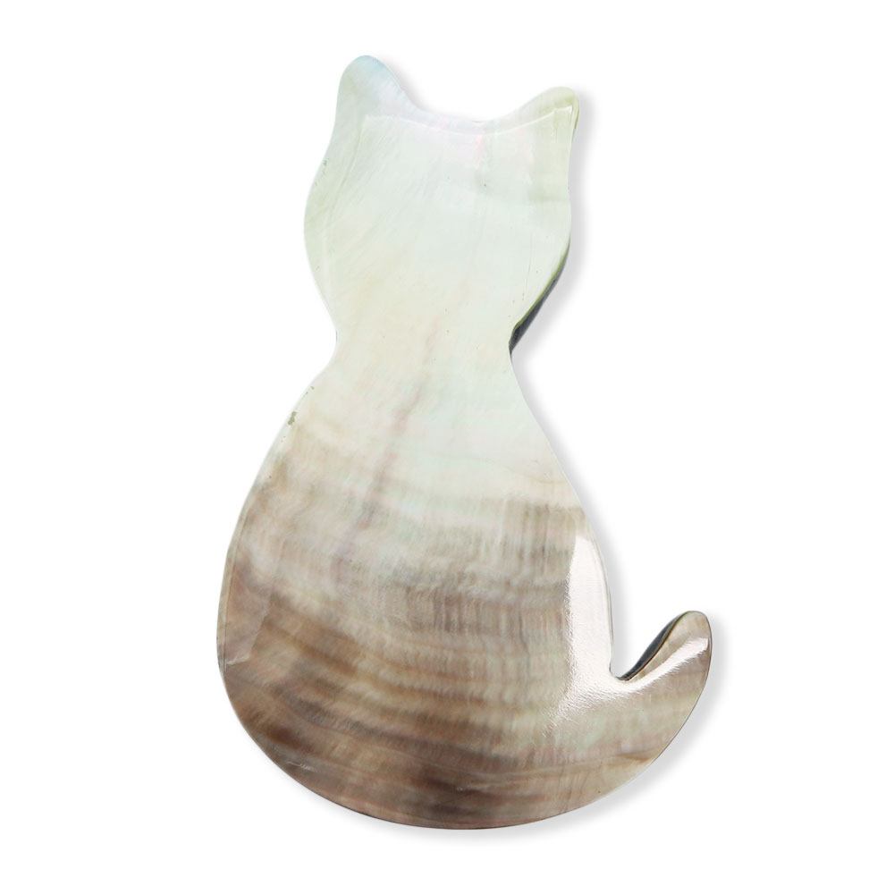 貝帯留(ネコ)【リオン工芸】