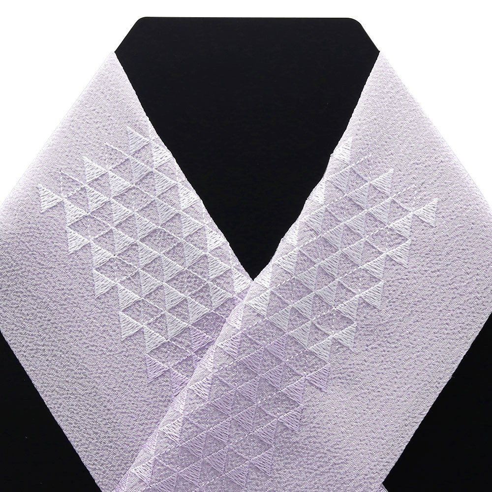 刺繍半衿（鱗/銀座いち利ロゴ）：紫【銀座いち利オリジナル】
