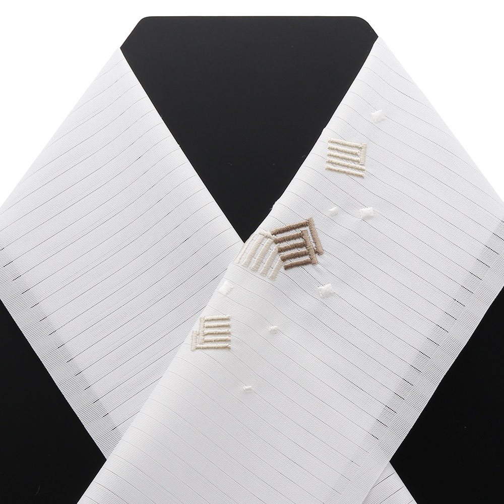 ワンポイント刺繍絽半衿（源氏香）【いち利モールオリジナル】