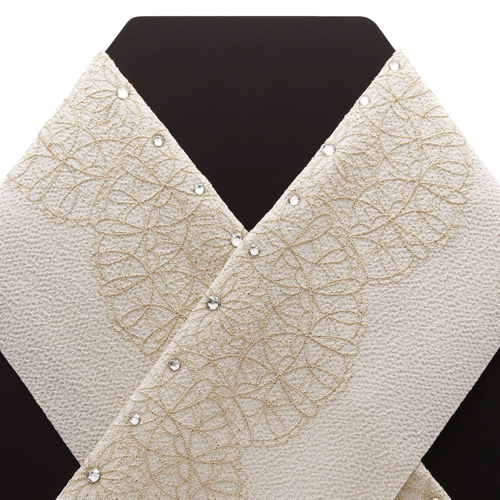 刺繍半衿(キラサークルレース)【和風館ICHI×いち利モール】