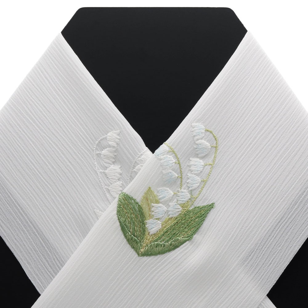 刺繍楊柳半衿（スズラン）【いち利モールオリジナル】