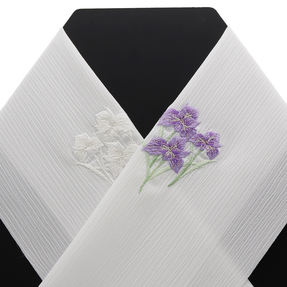 刺繍楊柳半衿（アヤメ）【いち利モールオリジナル】