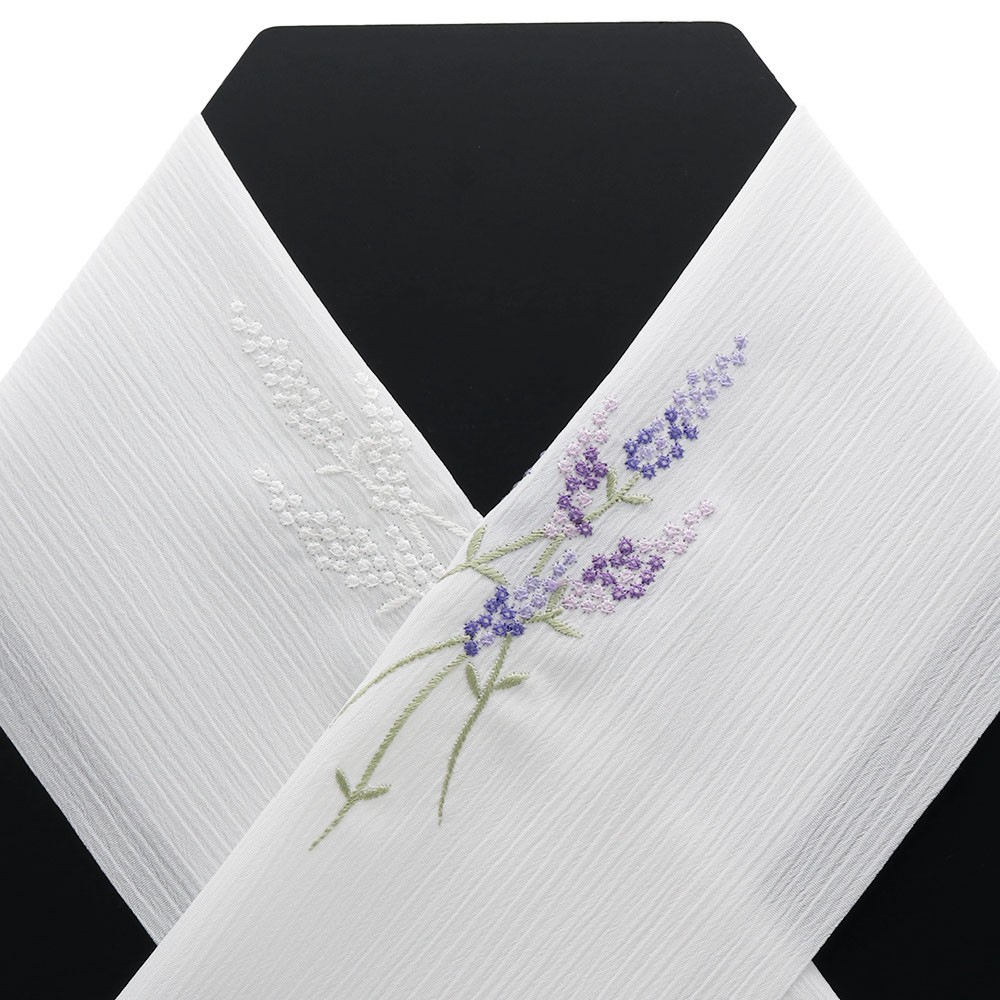 刺繍楊柳半衿（ラベンダー）【いち利モールオリジナル】