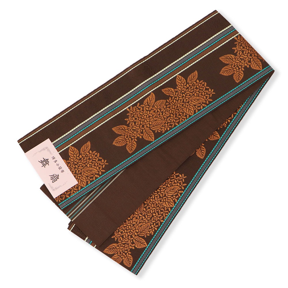 博多小袋帯（紫陽花間道）『舞扇』