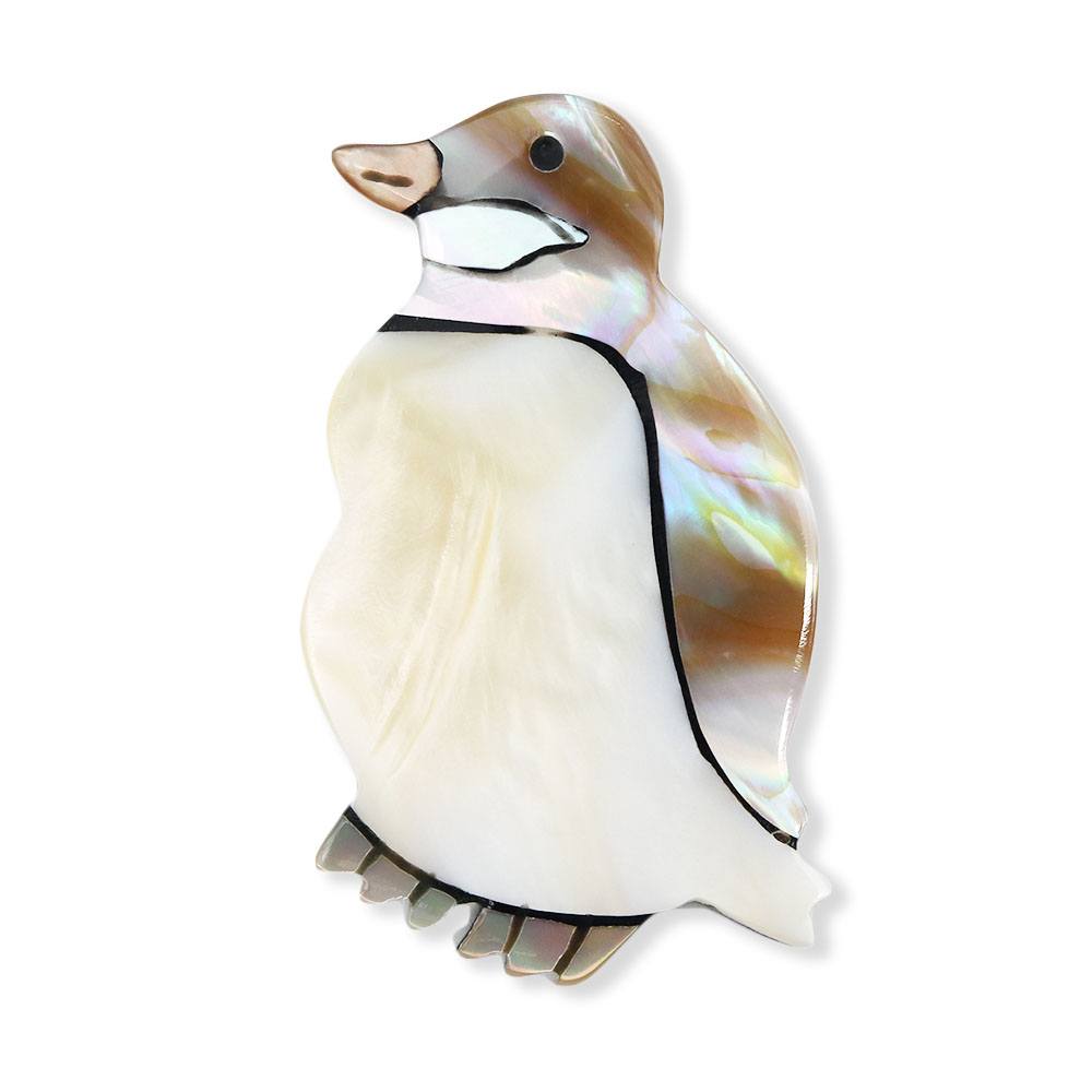 貝帯留(ペンギン)【リオン工芸】